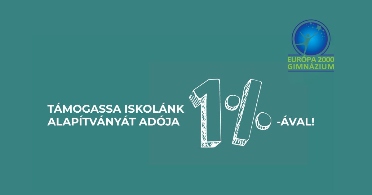Európa 2000 gimnázium Adó 1 százalék 2026